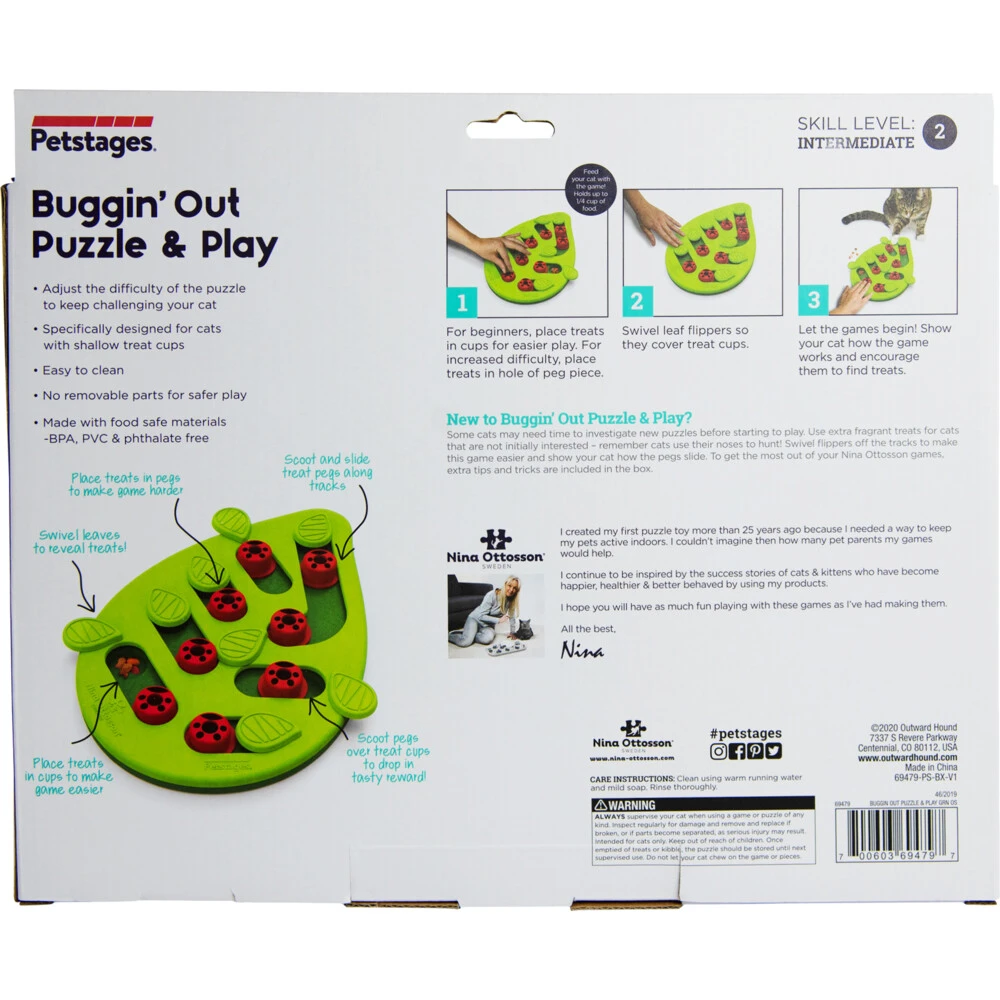 Nina Ottosson Kattenspel Puzzle & Play Buggin Out 4 Nina Ottosson Kattenspel Puzzle & Play Buggin Out - Afbeelding 2