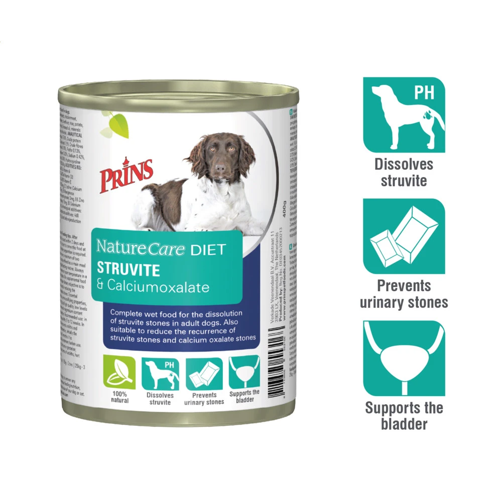 6x Prins NatureCare Diet Struvite & Calciumoxalate Hond Natvoer 4 6x Prins NatureCare Diet Struvite & Calciumoxalate Hond Natvoer - Afbeelding 2