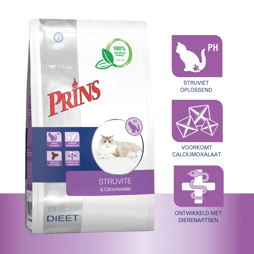 Prins VitalCare Diet Struvite & Calciumoxalate Kattenvoer 5 Prins VitalCare Diet Struvite & Calciumoxalate Kattenvoer - Afbeelding 3