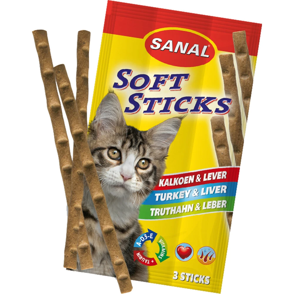 35x Sanal Kat Sticks Kalkoen - Lever 3 35x Sanal Kat Sticks Kalkoen - Lever