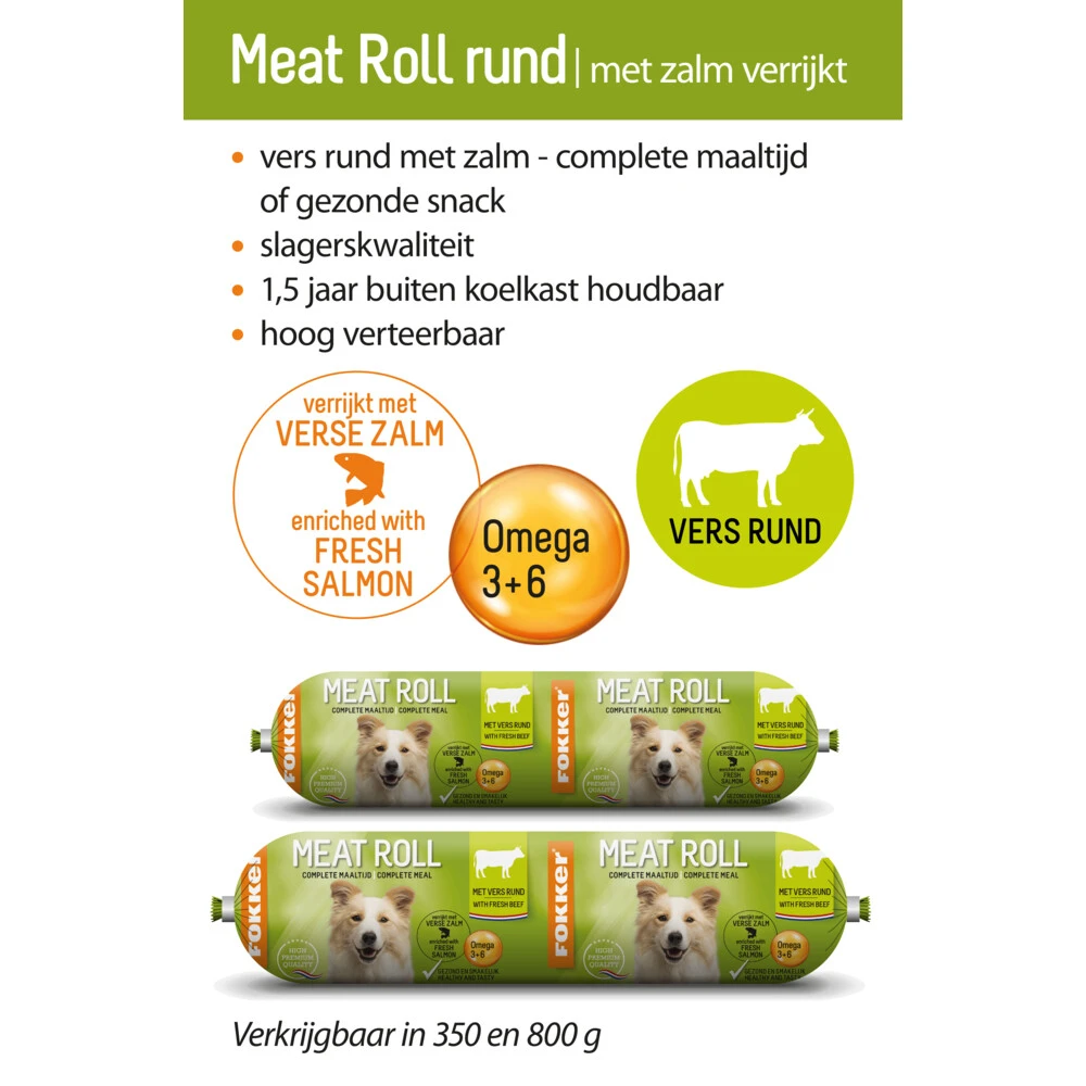 10x Fokker Meat Roll Rund - Zalm 4 10x Fokker Meat Roll Rund - Zalm - Afbeelding 2