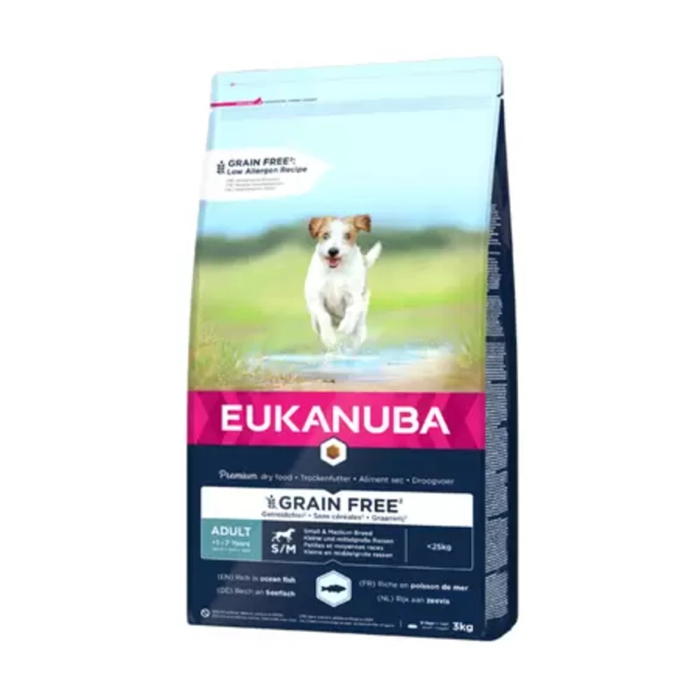 Eukanuba Dog Adult Small - Medium Graanvrij Vis 3 Eukanuba Dog Adult Small - Medium Graanvrij Vis