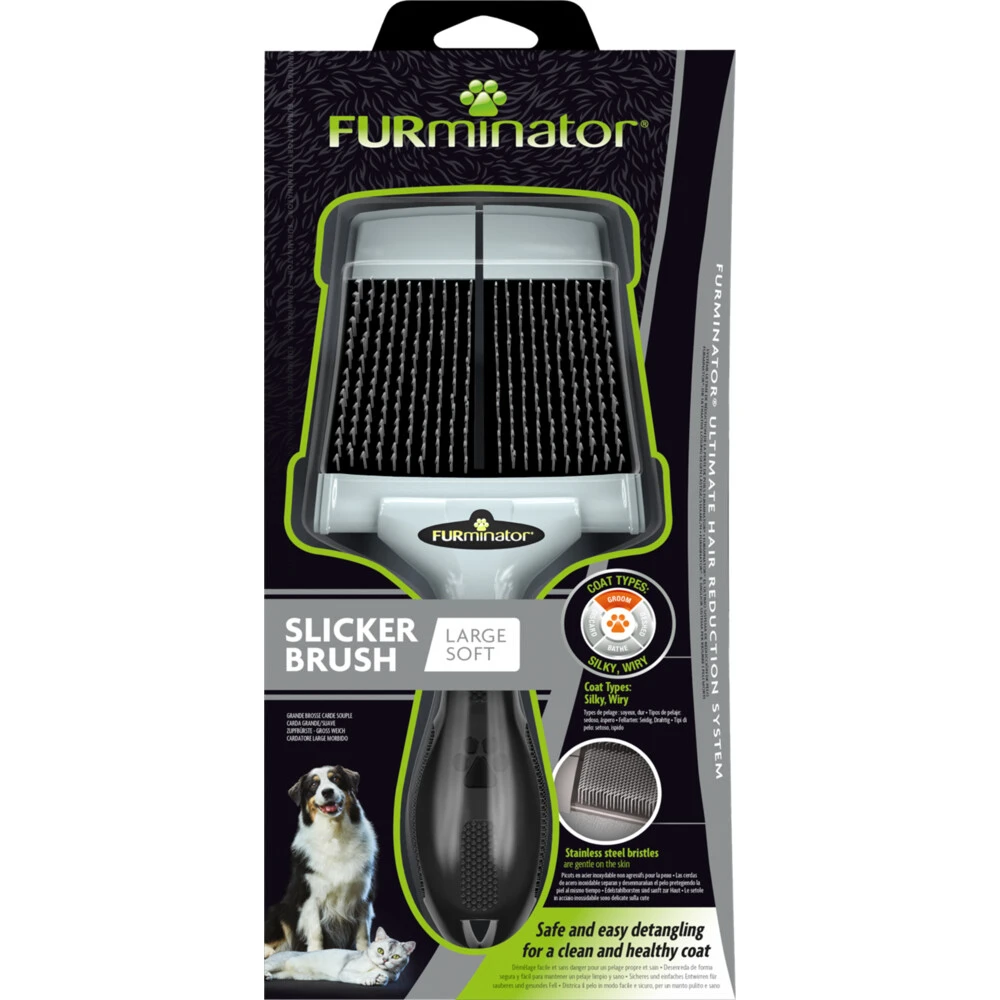 Furminator Slicker Brush Large Soft Dog - Cat 3 Furminator Slicker Brush Large Soft Dog - Cat