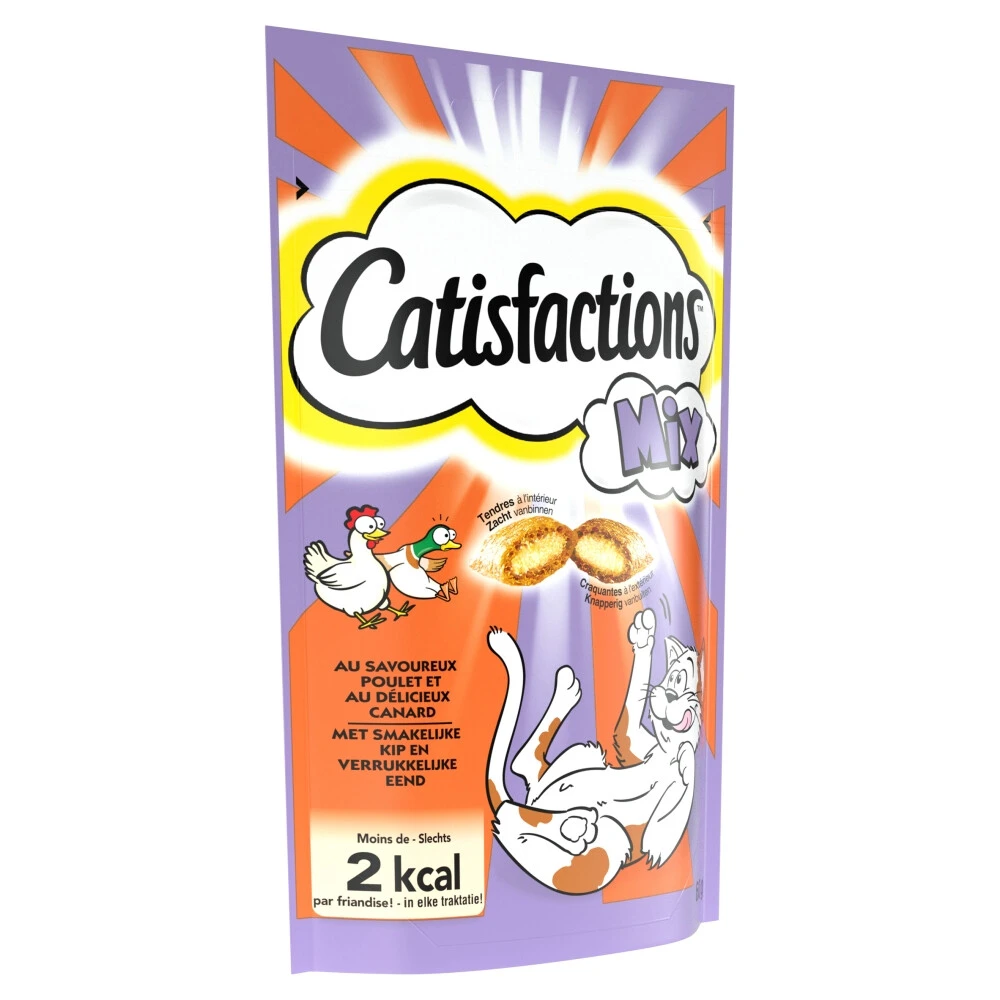 6x Catisfactions Kattensnoepjes Kip - Eend 4 6x Catisfactions Kattensnoepjes Kip - Eend - Afbeelding 2
