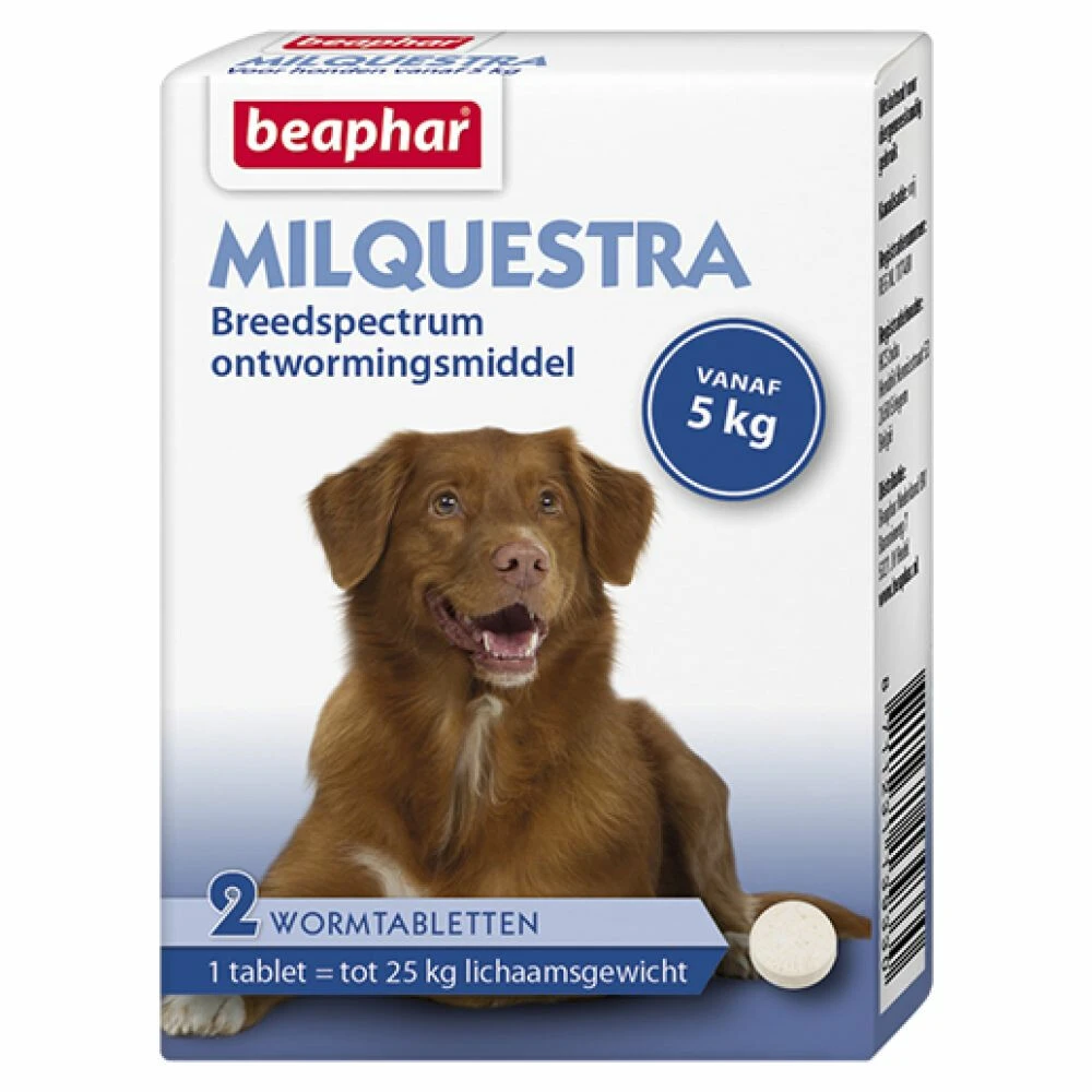 Beaphar Milquestra Ontworming Tabletten Hond 5-50kg 3 Beaphar Milquestra Ontworming Tabletten Hond 5-50kg