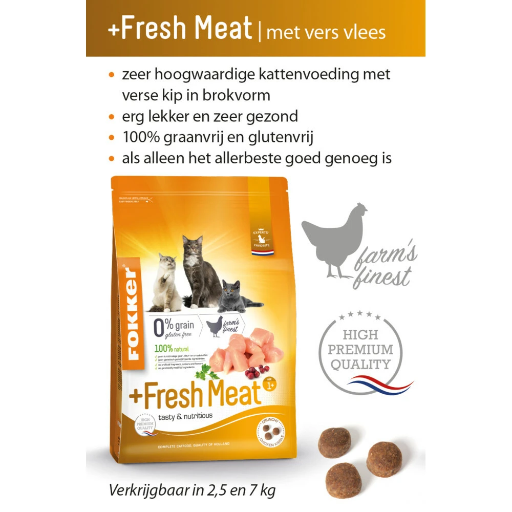 Fokker Fresh Meat Kattenvoer Verse Kip 5 Fokker Fresh Meat Kattenvoer Verse Kip - Afbeelding 3