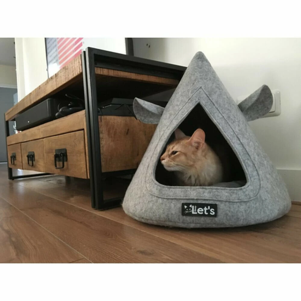 Letu0027s Sleep Pet Cave TeePee Grijs 4 Letu0027s Sleep Pet Cave TeePee Grijs - Afbeelding 2