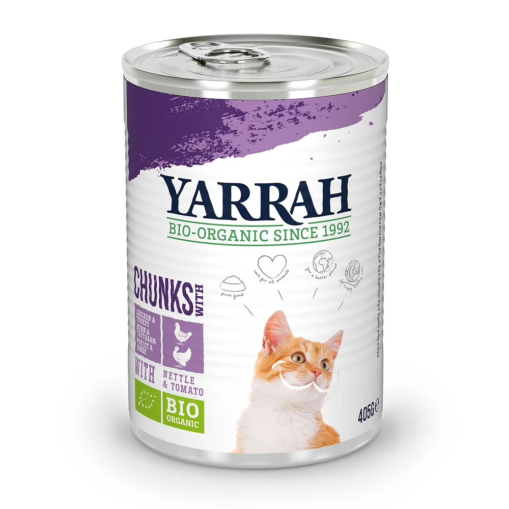 12x Yarrah Bio Kattenvoer Chunks Kip - Kalkoen 3 12x Yarrah Bio Kattenvoer Chunks Kip - Kalkoen
