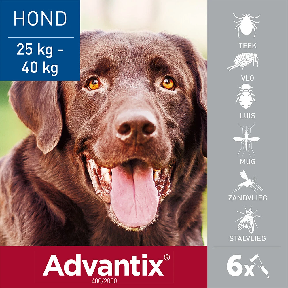 Advantix Spot On 400 Anti Vlooien En Teken Druppels Hond 25 - 40 Kg 4 Advantix Spot On 400 Anti Vlooien En Teken Druppels Hond 25 - 40 Kg - Afbeelding 2